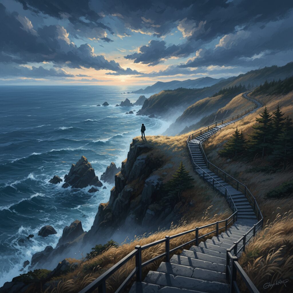 japan-coastline-sunset